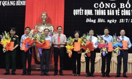 Ban Thường vụ Tỉnh ủy Quảng Bình công bố các quyết định, thông báo về công tác cán bộ